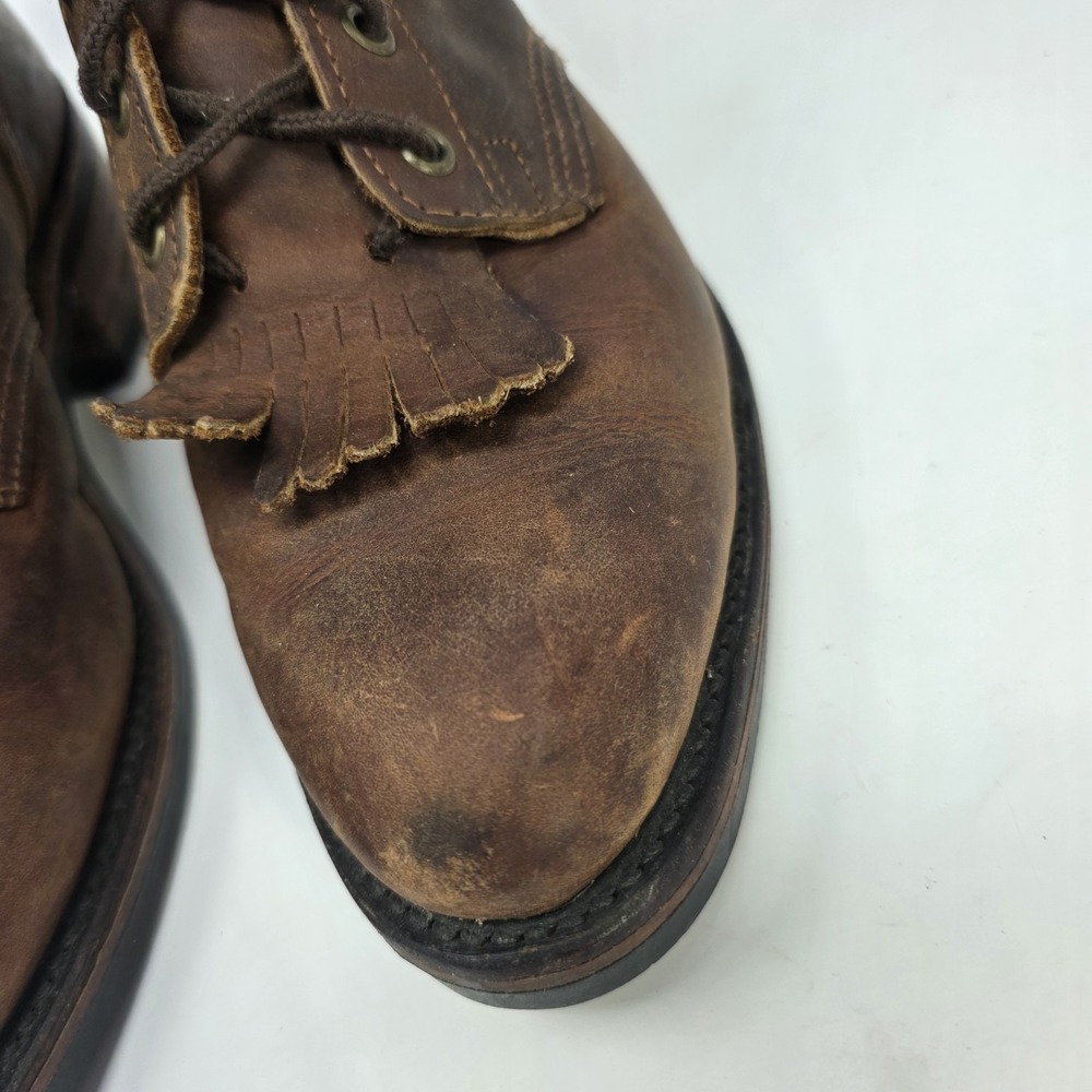 Santa Fe Boot Company Packer Logger 10 EE Work Lace Up WIDE Boots Brown Leather - Picture 7 of 16
